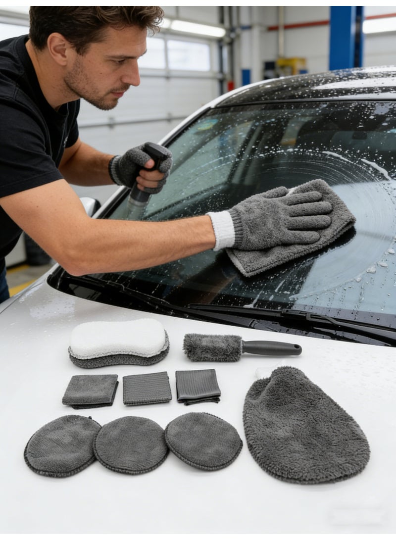 Car Cleaning Tools Kit Car Detailing Set,9pcs microfibre - Image 2